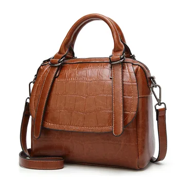 

2020 new new ladies bag Boston fashion pillow bag oil wax leather ladies shoulder bag Messenger bag ladies