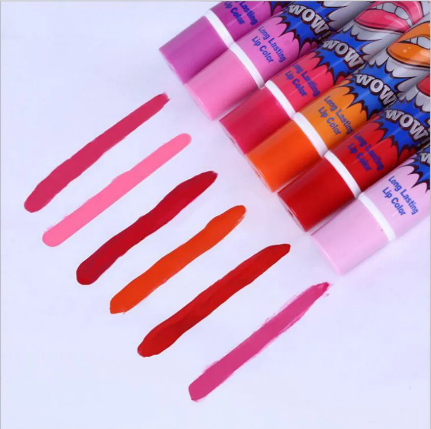 

Romantic Bear 1PCS Amazing 6 Colors Waterproof Liquid Makeup Lip Stick Long Lasting Lipstick Tint Tear Pull Lip Gloss