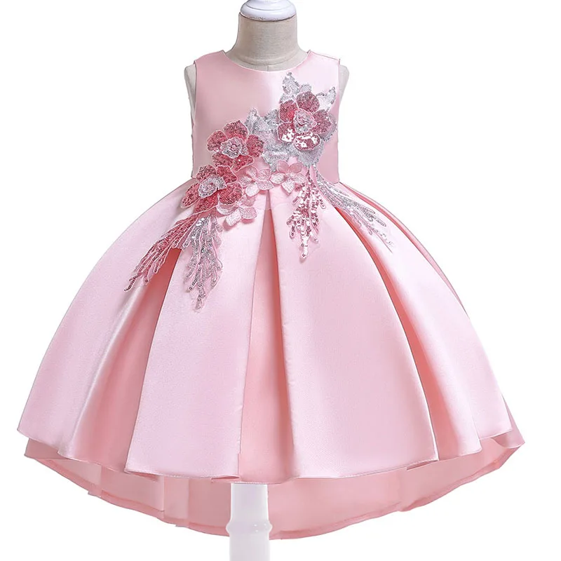 

Flower Girls Dresses For Party and Wedding Dress Kids Girls Formal Prom Ball Gowns Children Sleeveless Embroidery Princess Dress
