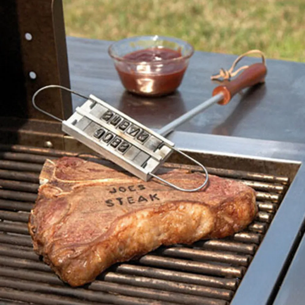 

Creative BBQ Barbeque Meat Steak Branding Iron English Letter Name Portable Outdoor Travel BBQ Grill Barbecue Tools