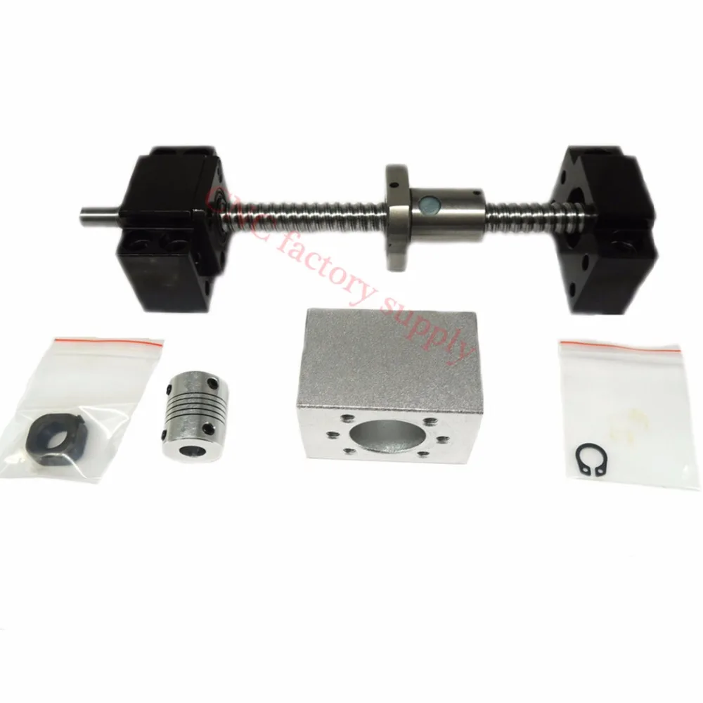 SFU1204 set:SFU1204 rolled ball screw C7 with end machined + 1204 ball nut + nut  housing+BK/BF10 end support + coupler RM1204