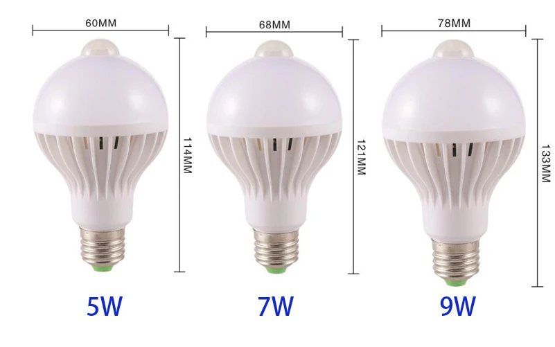  Smart PIR Motion Sensor Bulb E27 220V Led Lamp 5W 7W 9W LED Auto Infrared Body Sensor Lamp Home Lig - 32814192746
