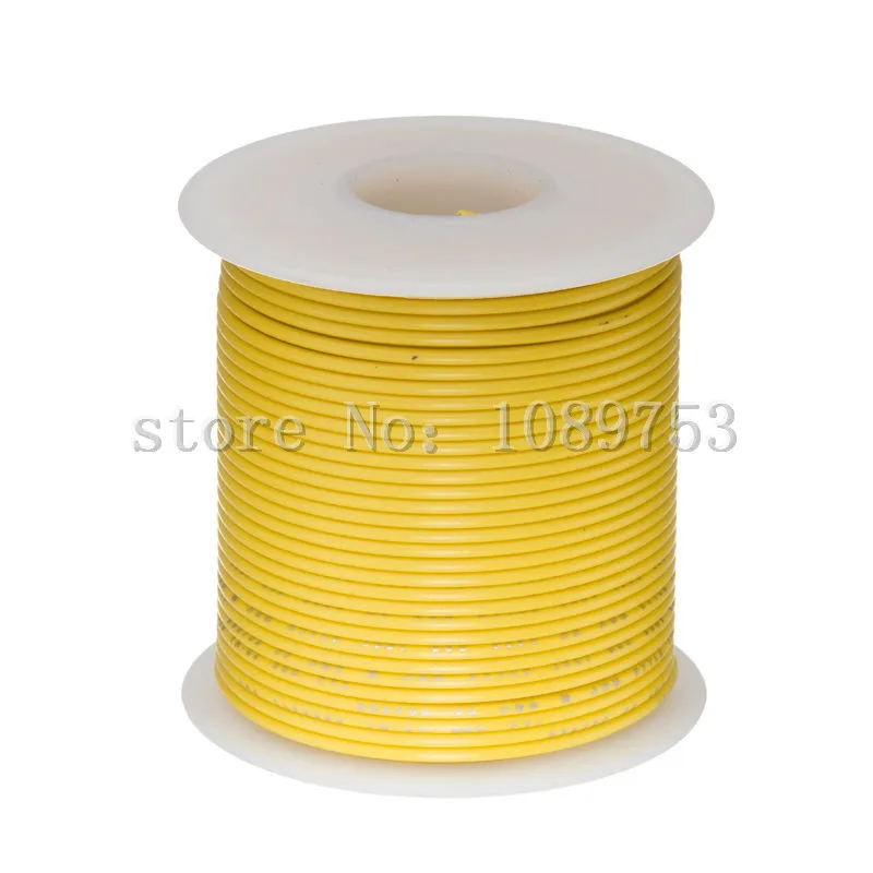

30 Meters UL1007 24# Yellow Flexible Stranded of UL-1007 24 AWG wire cable
