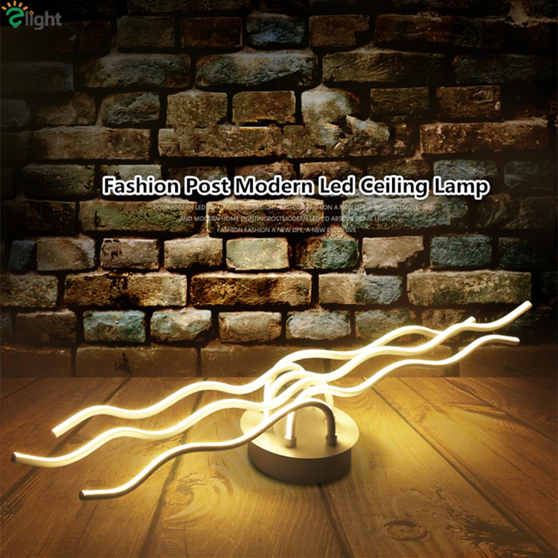 

Remote Control Dimmable Modern Minimalism Curved Aluminium Led Ceiling Light Foyer Toggery Lustre Simple Led Lamps