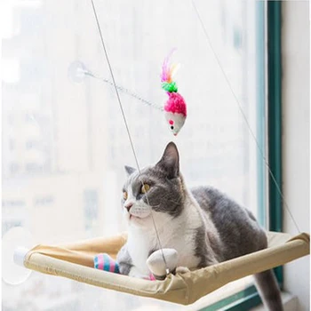 Cute Pet Hanging Beds Bearing 20kg Cat Sunny Window Seat Mount Pet Cat Hammock Comfortable