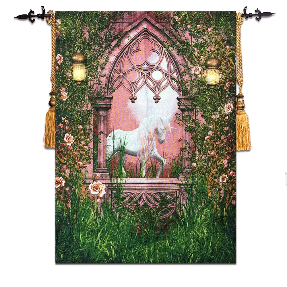 

Belgian European style Tapestries Medieval Tapestry of classical art "Unicorn" 57X78CM GT-DJS204