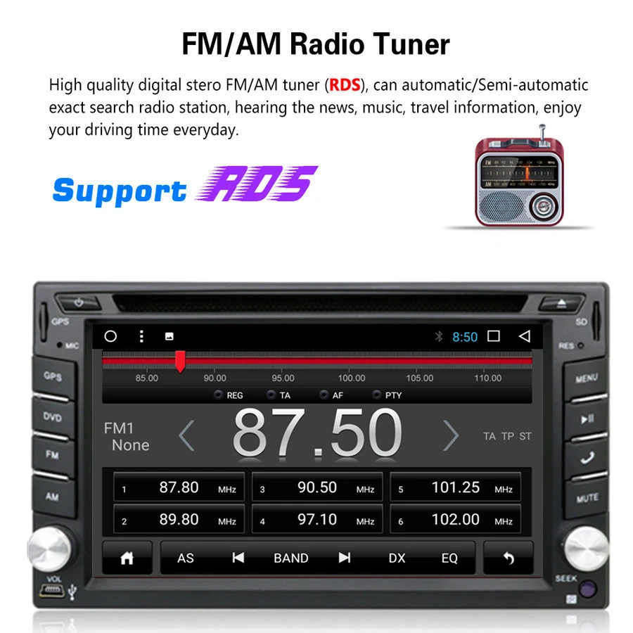 Универсальный Android 8,1 gps навигатор 2DIN 1080P 2G ram+ 32G rom автомобильный стерео CD DVD плеер FM BT авто радио Зеркало Ссылка OBD