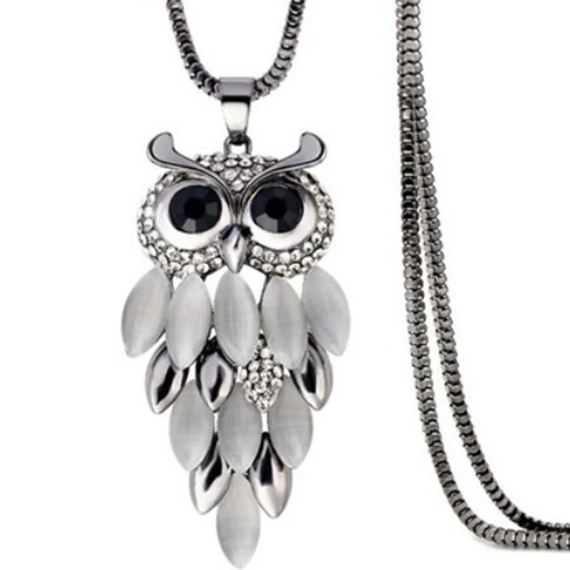 

Blue Austrian Crystals Owl Maxi Boho Long Necklaces & Pendants for Women Valentines Day Gifts Fashion Jewelry 2019 VP718