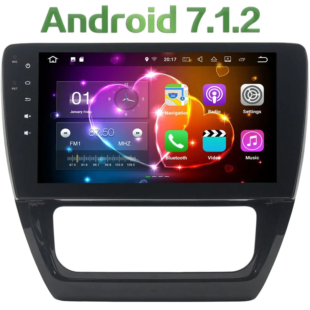 Quad Core 2GB RAM 16GB ROM Android 7 1 2 Car Radio Player font b Bluetooth