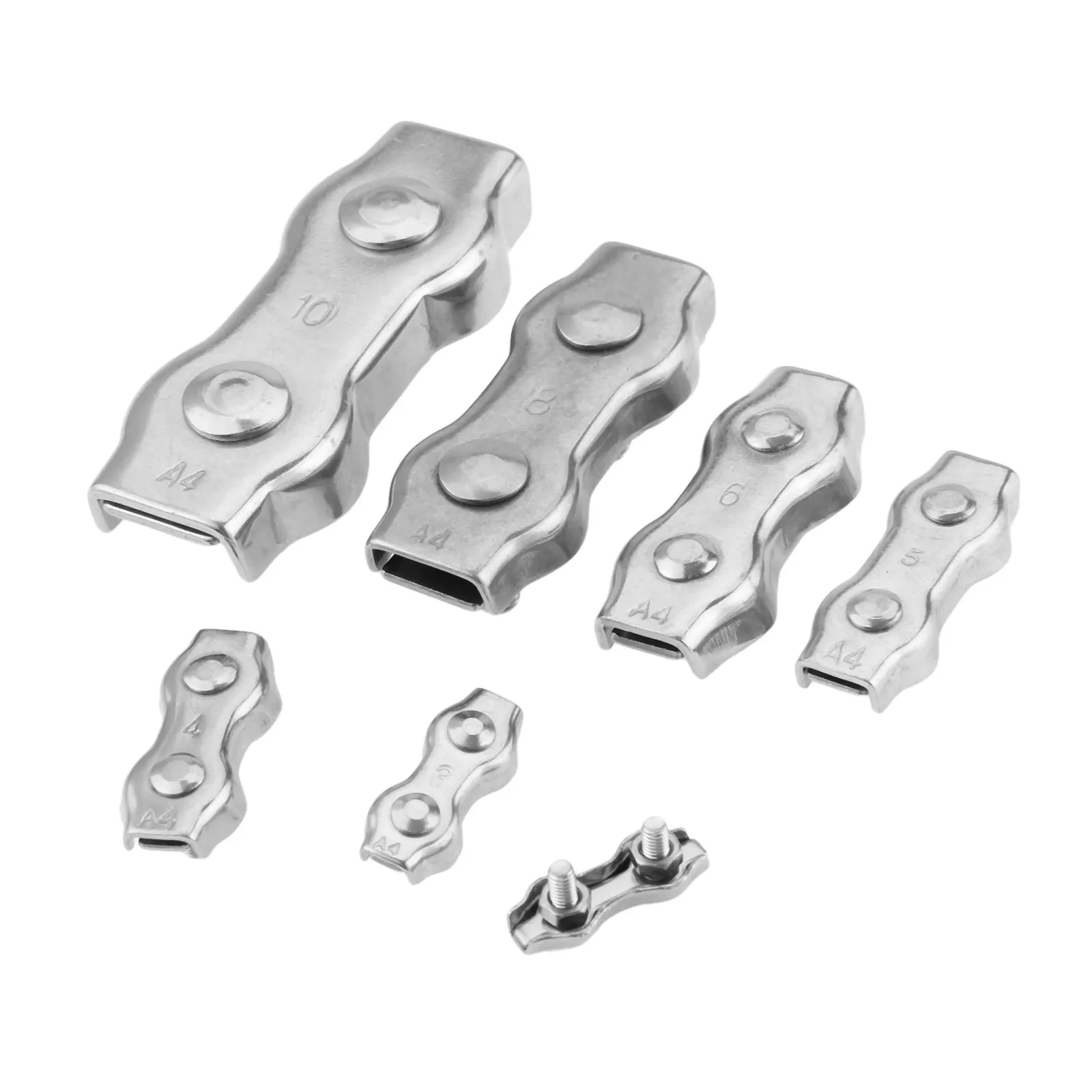 

DRELD 1Pcs Clip 316 Stainless Steel Duplex Wire Rope Clip Fixing M2/M3/M4/M5/M6/M8/M10 Cable Clamps Caliper