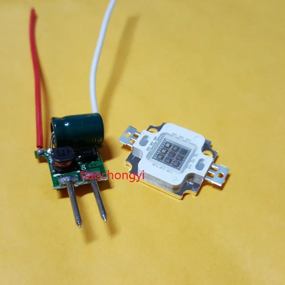 10pcs 10W IR 940nm High Power LED Chip + 10pcs MR16 3x3 driver 3-12V 600MA