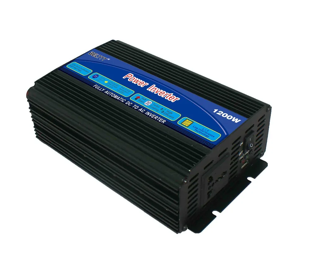 DC12V к AC220v 1200 Вт модифицированный синусоидальный инвертор с большим