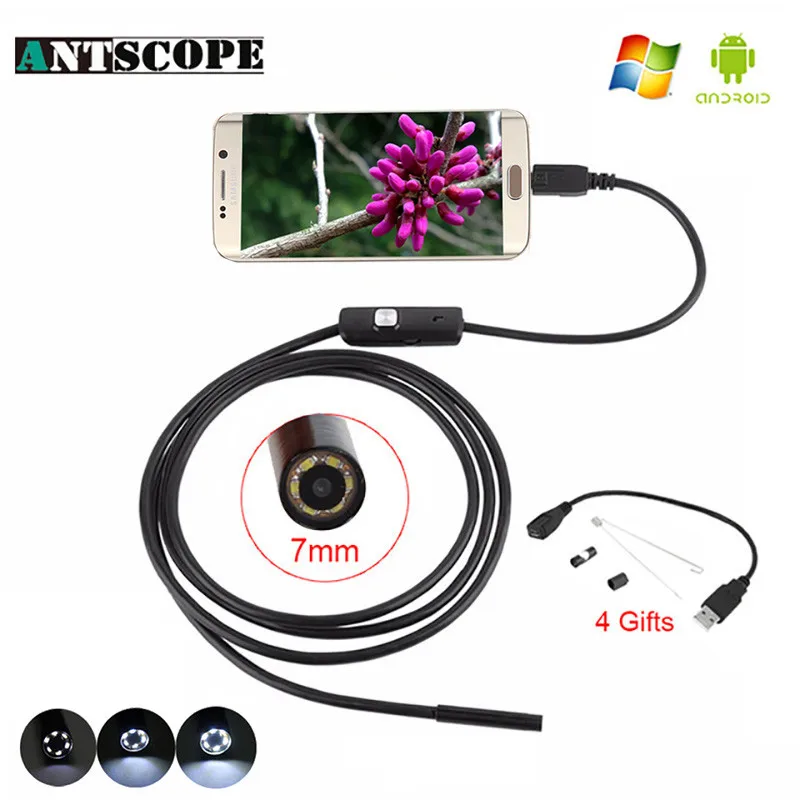 

7mm USB Android Inspection Endoscope 1/3.5m Snake Tube Computer Phones PC with 6 LED Endoscopic Borescope Endoskop Camera 30