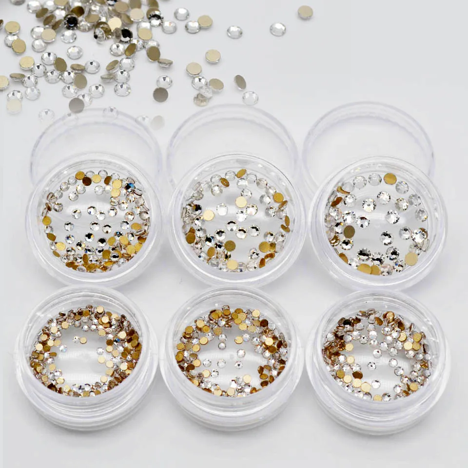 

1 Box Crystal Nail Rhinestones Clear Flatback 3D Rhinestones for Nail Stones Glass Gems for Nail Art Decorations MJZ2035