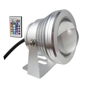 

LED Underwater Spot Light 10W RGB 12V Warm Cool Garden Pool Pond Lamp 800-900LM RGB silver case