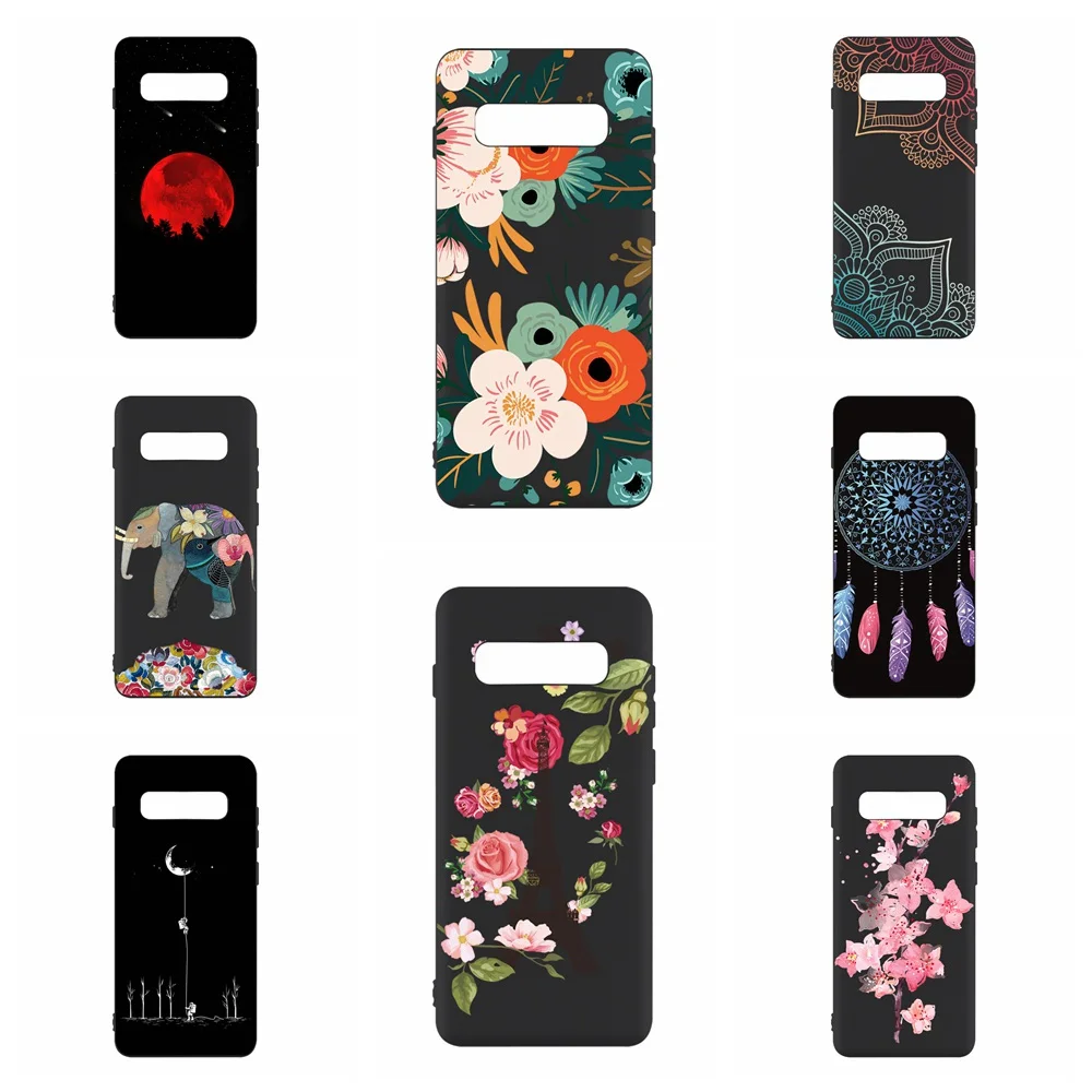 

high Quality black phone case For Samsung S10 / S8 / S9 case painted Silicone TPU phone cover fone carcasa hoesje funda