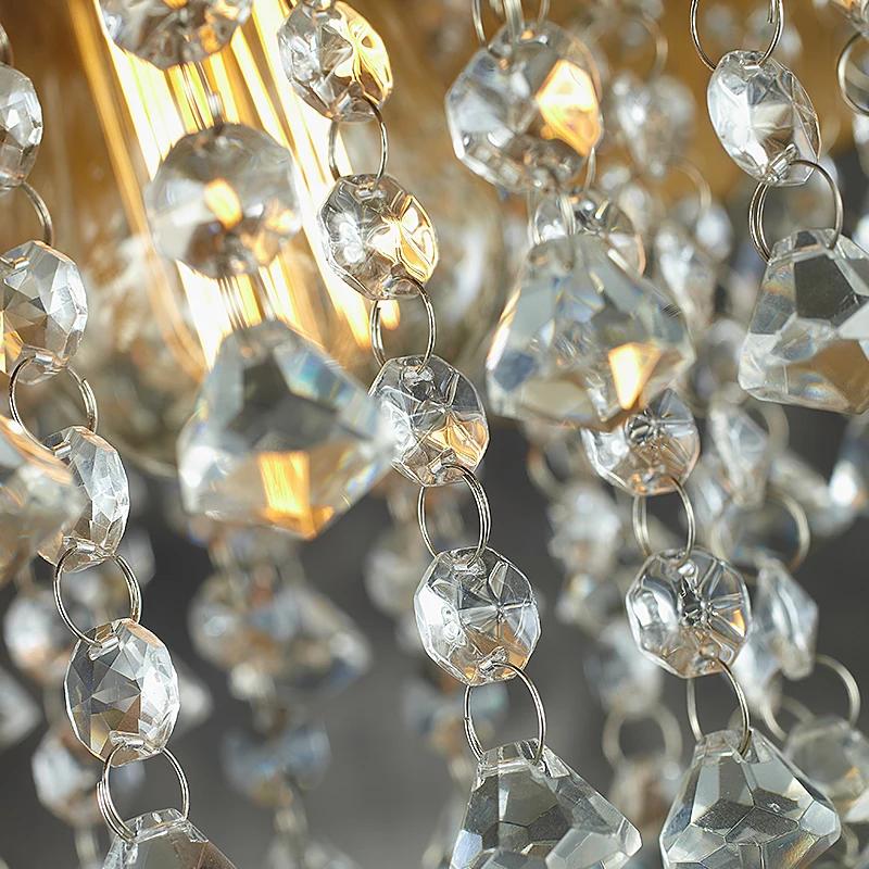 Американский винтажный Железный Хрустальный подвесной светильник простой