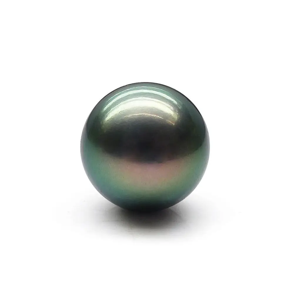 

AAA LOOSE ROUND 13.6MM BLACK PEACOCK LOOSE NATURAL TAHITIAN PEARL 3.6g UNDRILLED