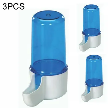 

3PCS Blue Anti Algae Bird Cage Drinker Feeder Bottles Finches Canary Budgie Birds