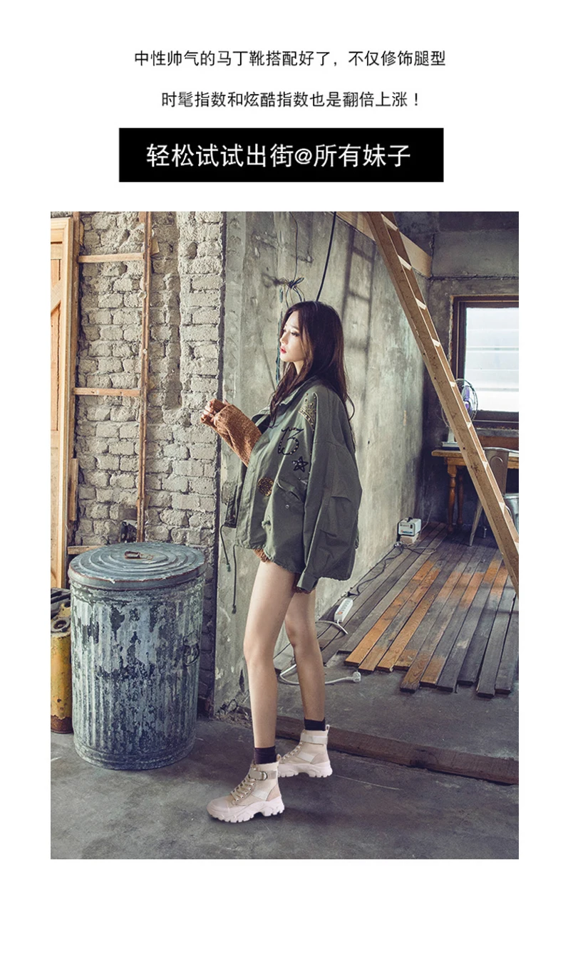 Высококачественные парусиновые ботинки в байкерском стиле; женские ...