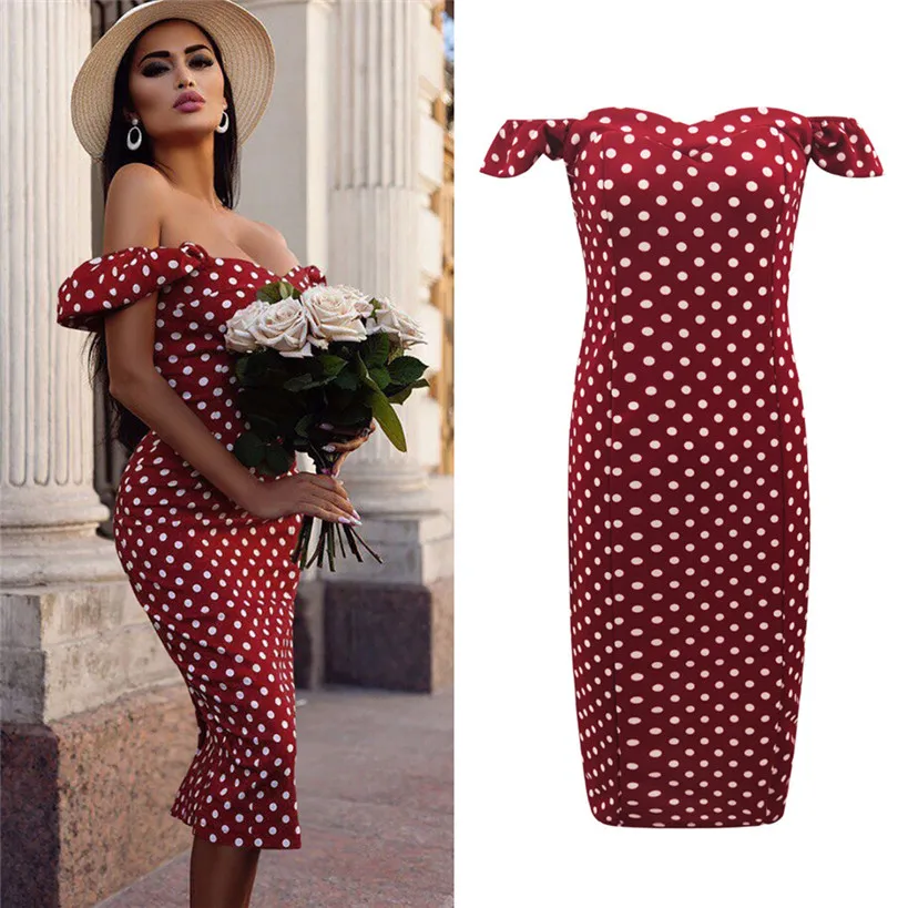 short sleeve polka dot dress