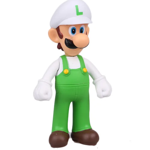 Super Mario Bros Luigi Mario Green Yoshis Модель ПВХ Фигурки Персик Принцесса Жаба гриб миниатюрные фигурки аниме куклы - Цвет: Luigi white