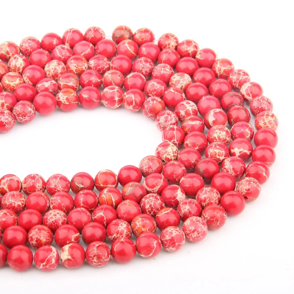 

Natural Stone Beads Red Turquoises 4/6/8/10/12mm Fashion Jewelry Loose Beads for Jewelry Making Necklace DIY Bracelet