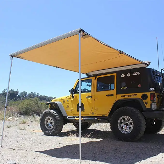 GRNTAMN Outdoor 2x3m 2.5x3m Side Tent Awning with 3m Extend for Car for Roof Top Tent, Color Khaki