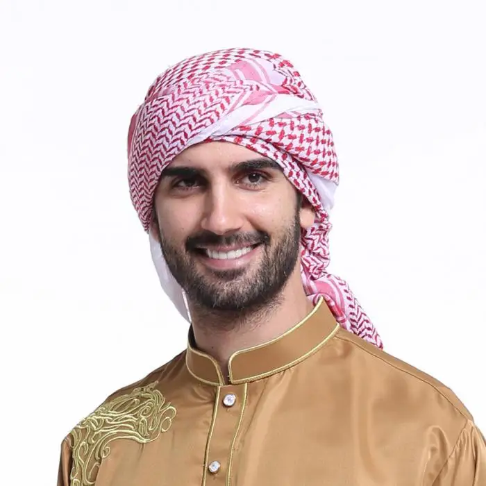 Мужской мусульманский головной платок исламский Печатный шарф Тюрбан арабский головной убор SSA-19ING