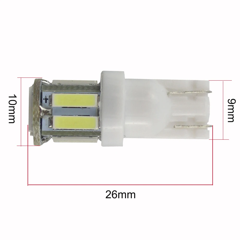 Супер яркий! 300 шт./партия T10 7014 10 SMD W5W 10Led автомобильные дверные огни 12 в 7000K приборные лампы белые Автомобильные светодиодные лампочки