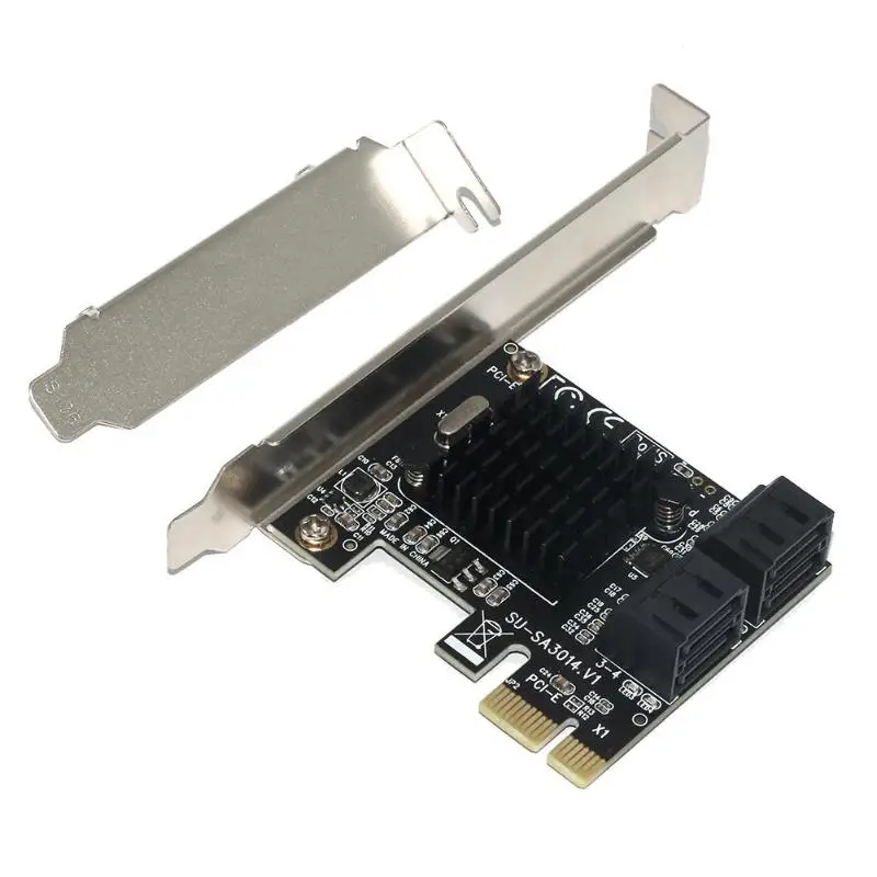 2019 4 Порты и разъёмы 6G PCI-E для SATA3.0 расширения Шахтер адаптера с большой радиатор для SSD ОПЗ добыча карты контроллера