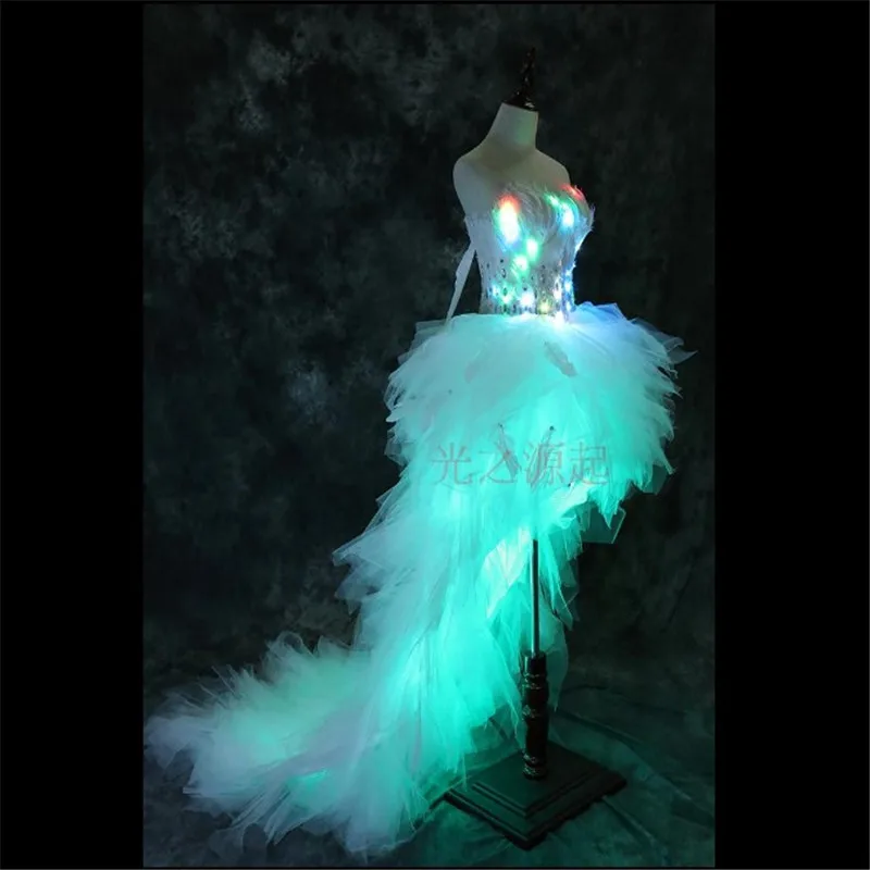 LZ11 светодиодный светящийся светильник костюмы для танцоров платья певица сексуальная одежда свадебная одежда для сценического шоу Бар ночной клуб модельная одежда