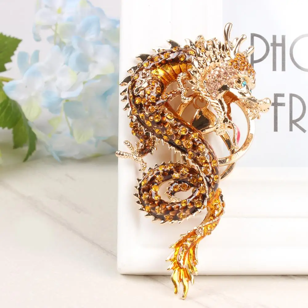 

Zodiac Chinese Long Dragon New Cute Crystal Charm Pendant Purse Bag Car Key Ring Chain Wedding Party Creative Gift
