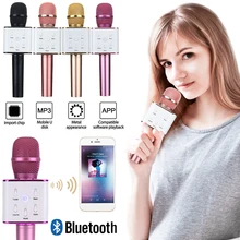 Travor Q7 Bluetooth микрофон беспроводной ручной караоке микрофон USB микрофон музыкальный плеер рекордер KTV микрофон