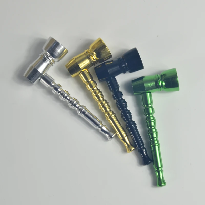 Smoker 4 Colors Bamboo Metal Smoking Pipe With 5pcs of Pipe Screen High Quality Metal Tobacco