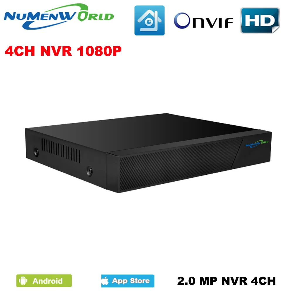 Новые оригинальные Full HD 4CH 1080 P NVR видеонаблюдения ONVIF H.264 HDMI сети видео
