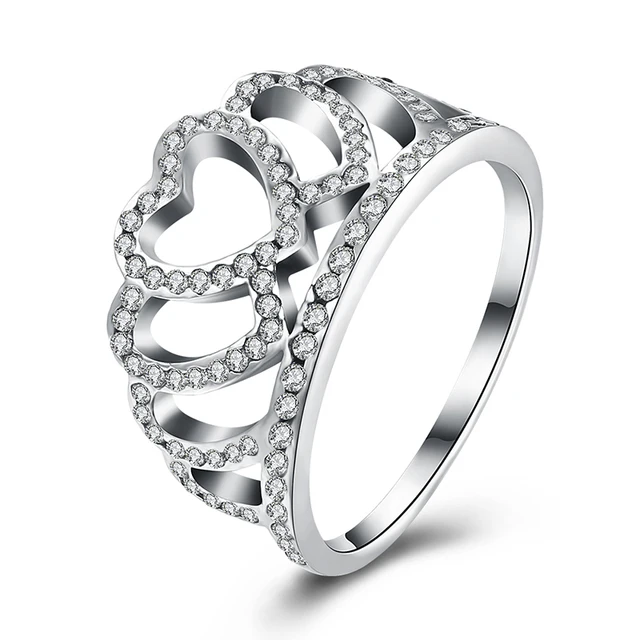 luxury engagement wedding rings for women crown tiara real 925 sterling silver ring elegant vintage jewelry top quality - Luxury Wedding Rings luxury engagement wedding rings for women crown tiara real 925 sterling silver ring elegant vintage jewelry top quality - Luxury Wedding Rings