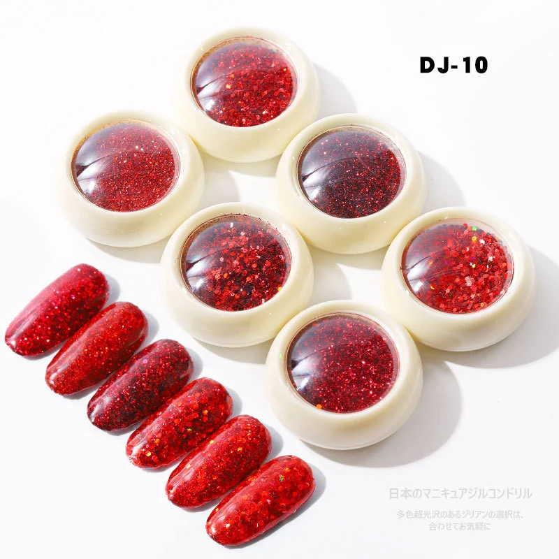 Полная красота 6 штук ногтей блестки градиент ногтей блестки перламутровые свободные порошок украшения для ногтей DIY Flake украшения для ногтей TSLM1 - Color: DJ10