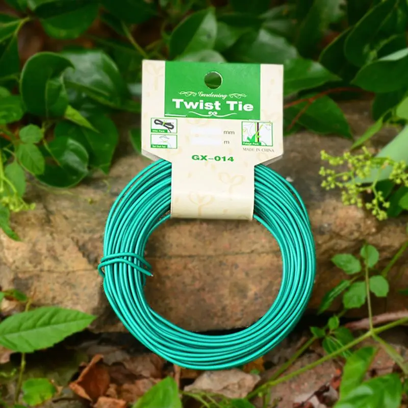 15 м спиральный галстук с растениями садовая проволока с зеленым покрытием Веревка DIY для обучения в саду Поддержка ремня бонсай выход кабель