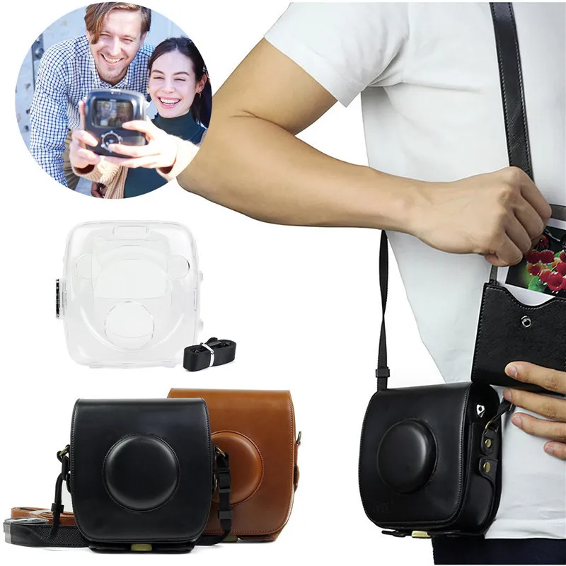 Кожаный защитный чехол для экшн камеры CAIUL Fujifilm Instax Polaroid Square SQ10 сумка на плечо