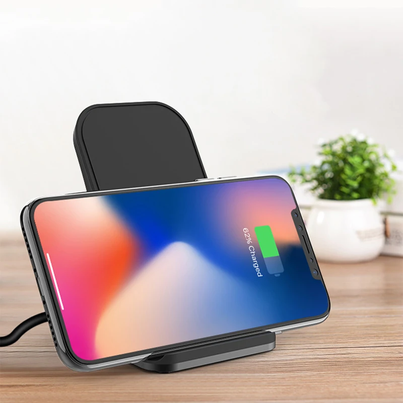 10 Вт QI беспроводные зарядные устройства для Iphone X 8 8Plus XS Max подставка телефона