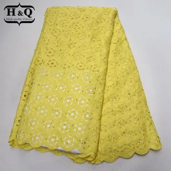 

Yellow African lace fabric Nigeria Beads lace with Stone high quality Hot French lace Laser cut design 5 yards for Sewing dress