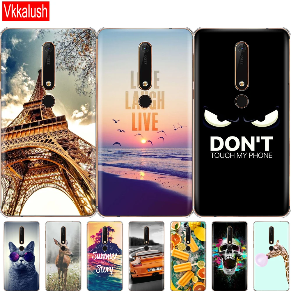 

Silicon case for Nokia 6 6.1 7 plus 8 9 nokia 6 2018 x5 x6 case soft tpu phone back cover Coque bumper painting pattern