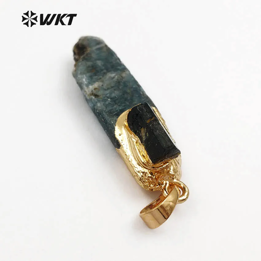 WT P1391 WKT оптовая продажа кулон из натурального камня прямоугольник Синий Кианит с