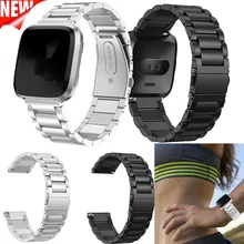 Теперь COMLYO металлический ремешок для Fitbit Versa браслет из нержавеющей стали ремешок для Fitbit Versa сменный Браслет ремешки с аксессуарами