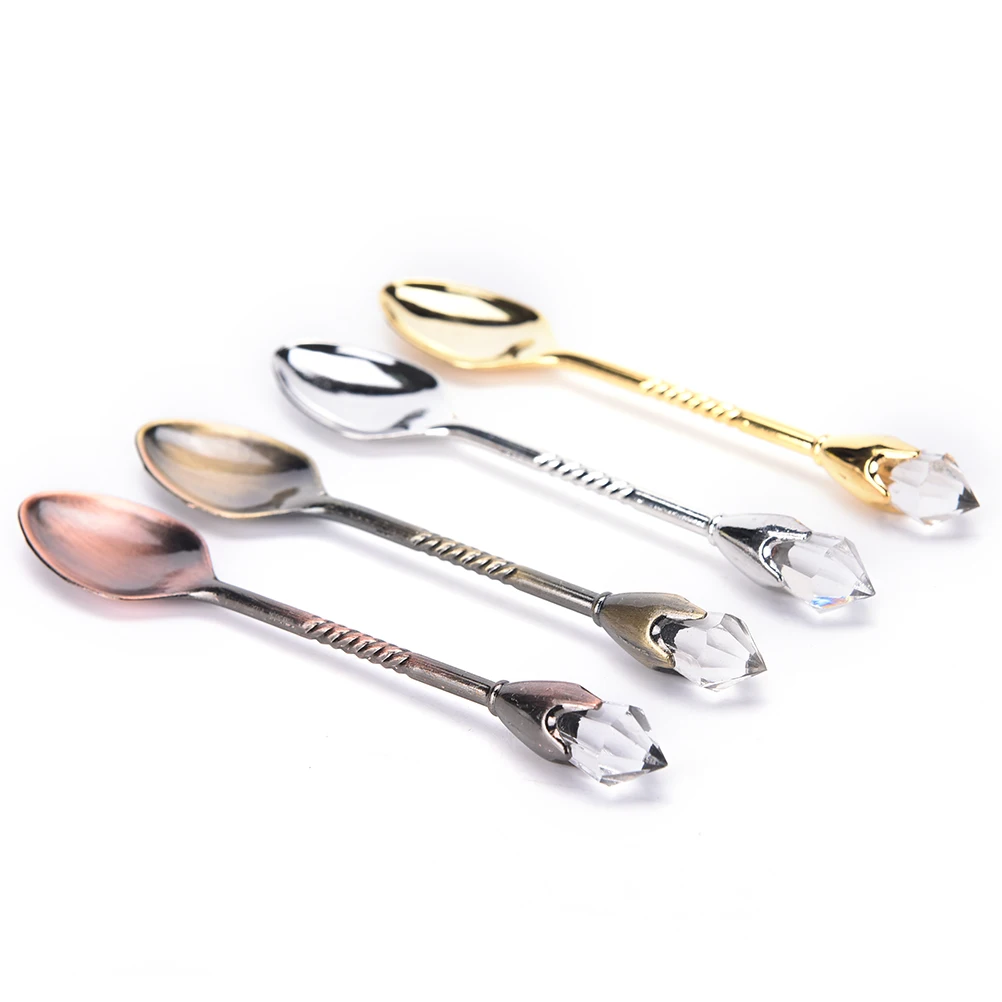 1 pcs Rose Gold Long Handle Spoon Tea Spoons Stainless Steel Dessert