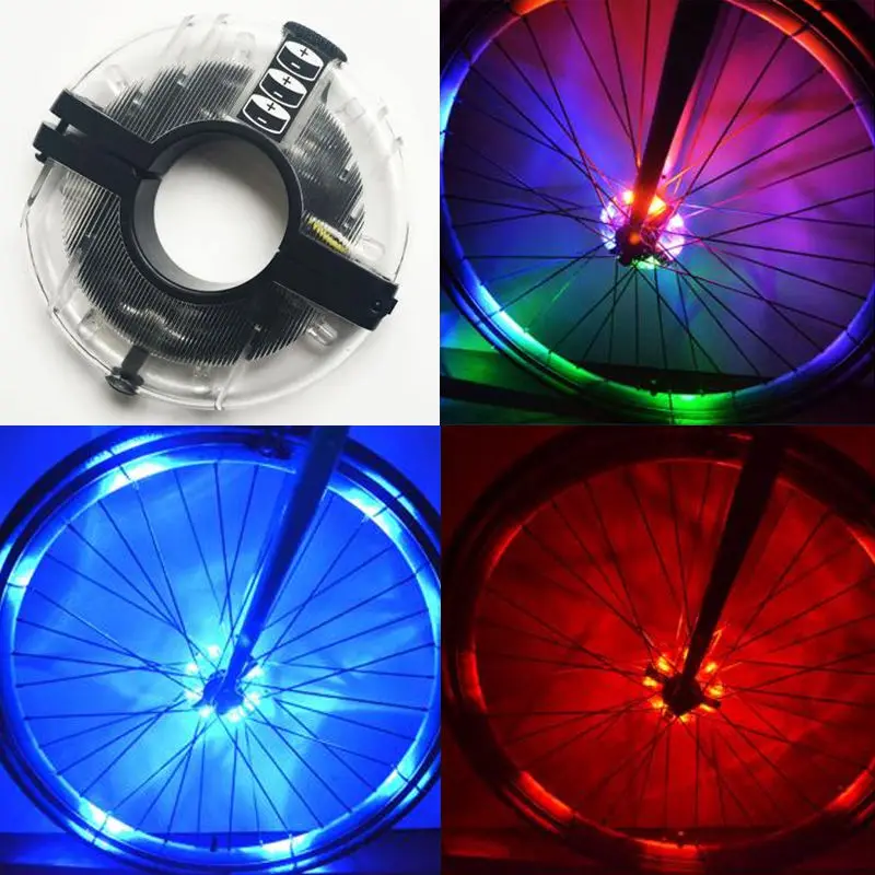 8 LED Wiel Verlichting Fiets Band Kleur Verlichting Band Valve Flash