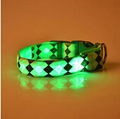 green D69 собака светодио дный воротник USB Перезаряжаемые собака кошка воротник нейлон огни воротник светоизлучающих светодио дный световой 2,5 см Ширина - Цвет: green