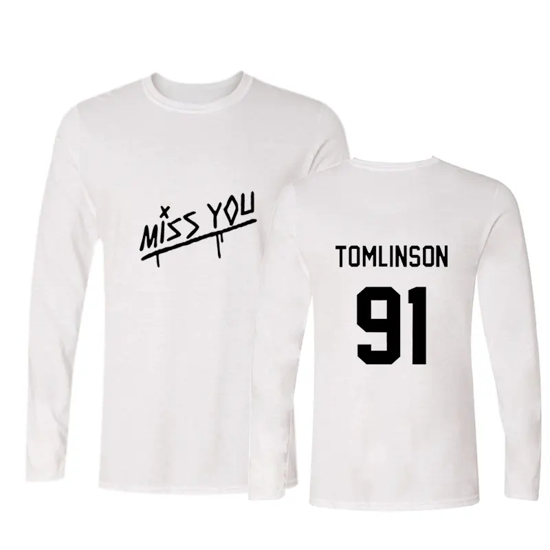 Frdun Tommy England Singer Louis Tomlinson 91 Print T-shirt Fashion Long Sleeve T Shirt Women Fans Pattern Tee Shirt Clothes