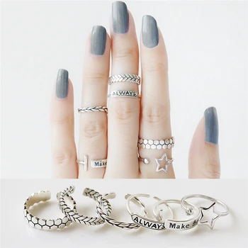 

Knuckle Rings Real 925 Silver Jewelry Vintage Minimalism Punk Joyas Haut Femme Bague Femme Aneis Boho Rings for Women Anillos